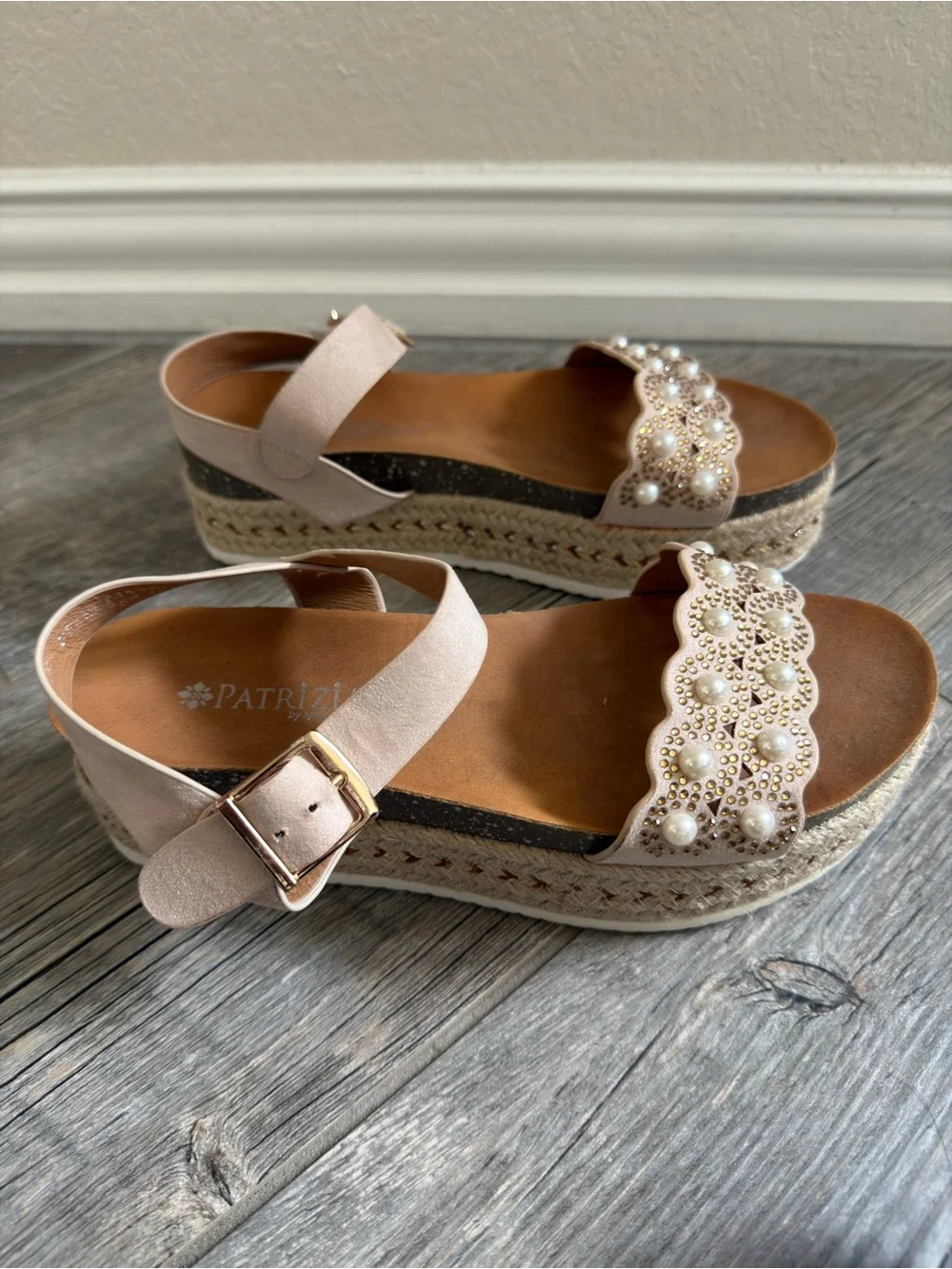 Patrizia Pearlianno Platform Beaded Embellished Espadrille Sandals